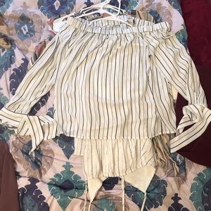 Long sleeve off the shoulder top